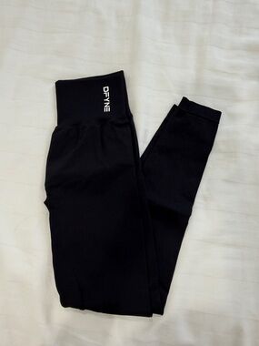 DFYNE DYNAMIC LEGGINGS — HIGH WAIST, BLACK, SIZE SMALL